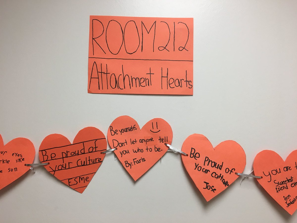 PritchTiff's tweet photo. Attachment hearts in Room 212 #OrangeShirtDay2018 #ResidentialSchools @WellingtonWSD @WinnipegSD https://t.co/vAE6xSU1E7