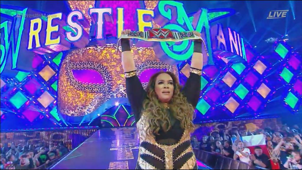 moneslegitkrew's tweet photo. It's so crazy to think that last year she competed at #WrestleMania 33 in a title match but did not win.
But she worked hard and a year later, at #WrestleMania 34, she became #WomensChampion. I'll never forget this moment. @NiaJaxWWE #TotalDivas @TotalDivas https://t.co/yeDb5dyBWb