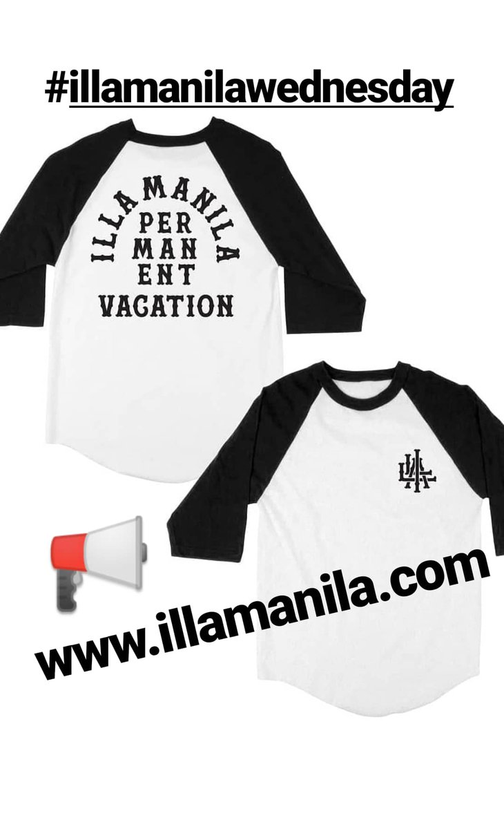 ILLAMANILA's tweet photo. #illamanilawednesday 📢 Every Wednesday we drop new Merch on our website.⚡ Dropping our  Permanent Vacation Raglan 3/4 sleeve tee⚡Go to https://t.co/zglOKAmVFl https://t.co/6z34LGrRtN