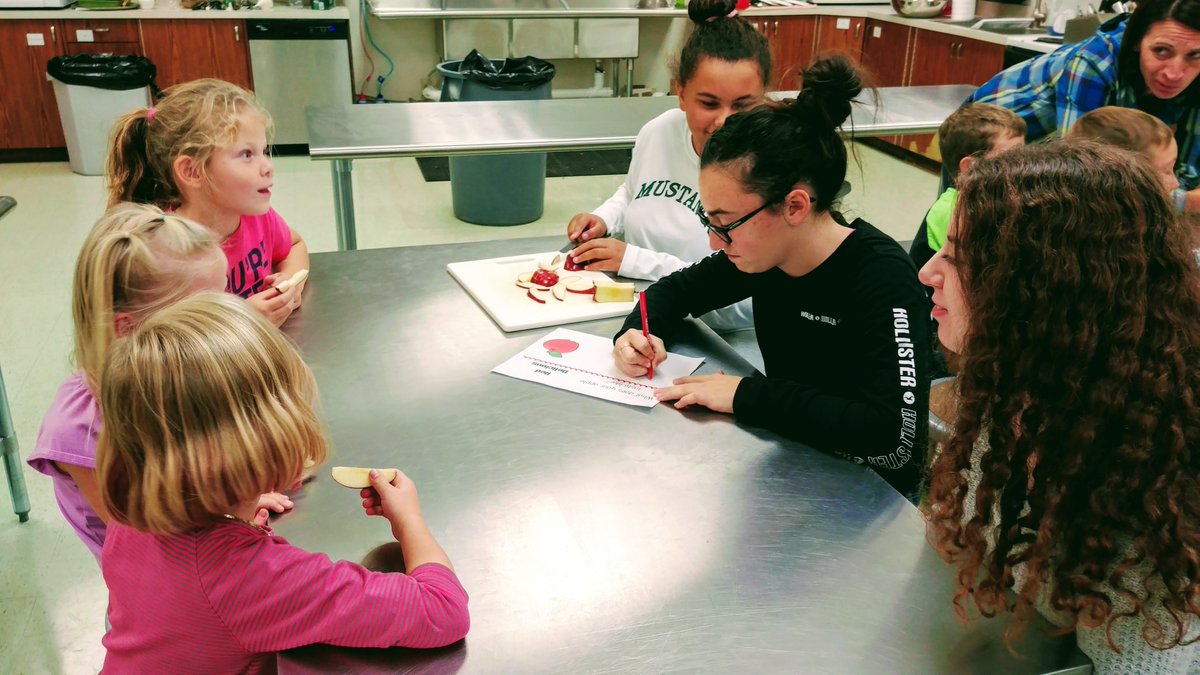 BigDiehlsClass's tweet photo. Happy Birthday Johnny Appleseed! Freshman-kindergarten taste tests of apples and cooking of appleseed quesadillas!Perfectly leading up to October's Montana's #crunchtime  @EnnisHigh #freshfood #studentleaders #apples #SayYesToFCS https://t.co/PiSLNJlSix