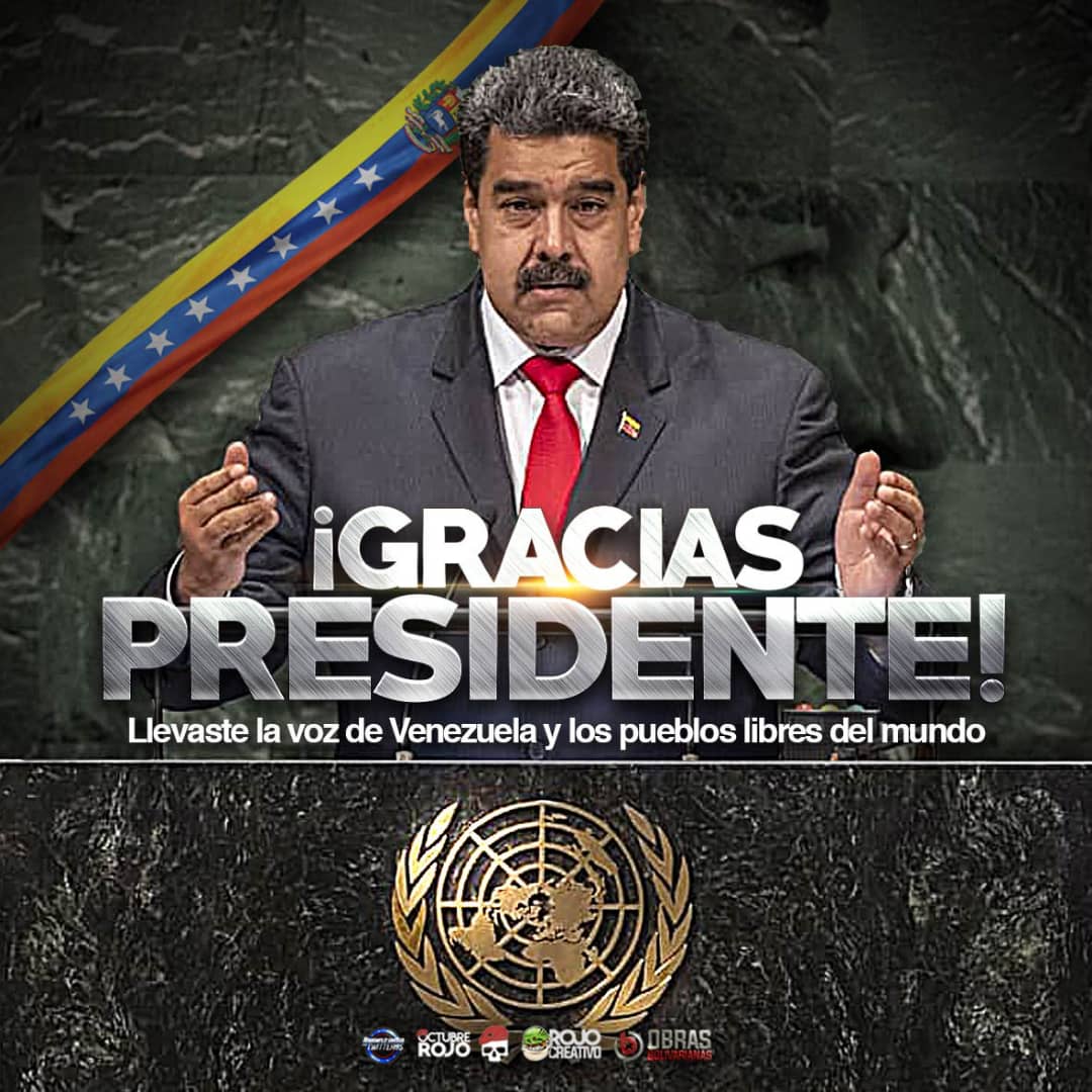 SierraCarlosVEN's tweet photo. Gracias Presidente @NicolasMaduro por Defender la Patria de Bolívar y Chávez en la ONU! Tenemos un Presidente Valiente y Luchador! Este pueblo lo apoya con FUERZA!  #MaduroEnLaONUVozDeLaVerdad #VenezuelaAlzaSuVozEnLaONU https://t.co/g4mMww2Ysc