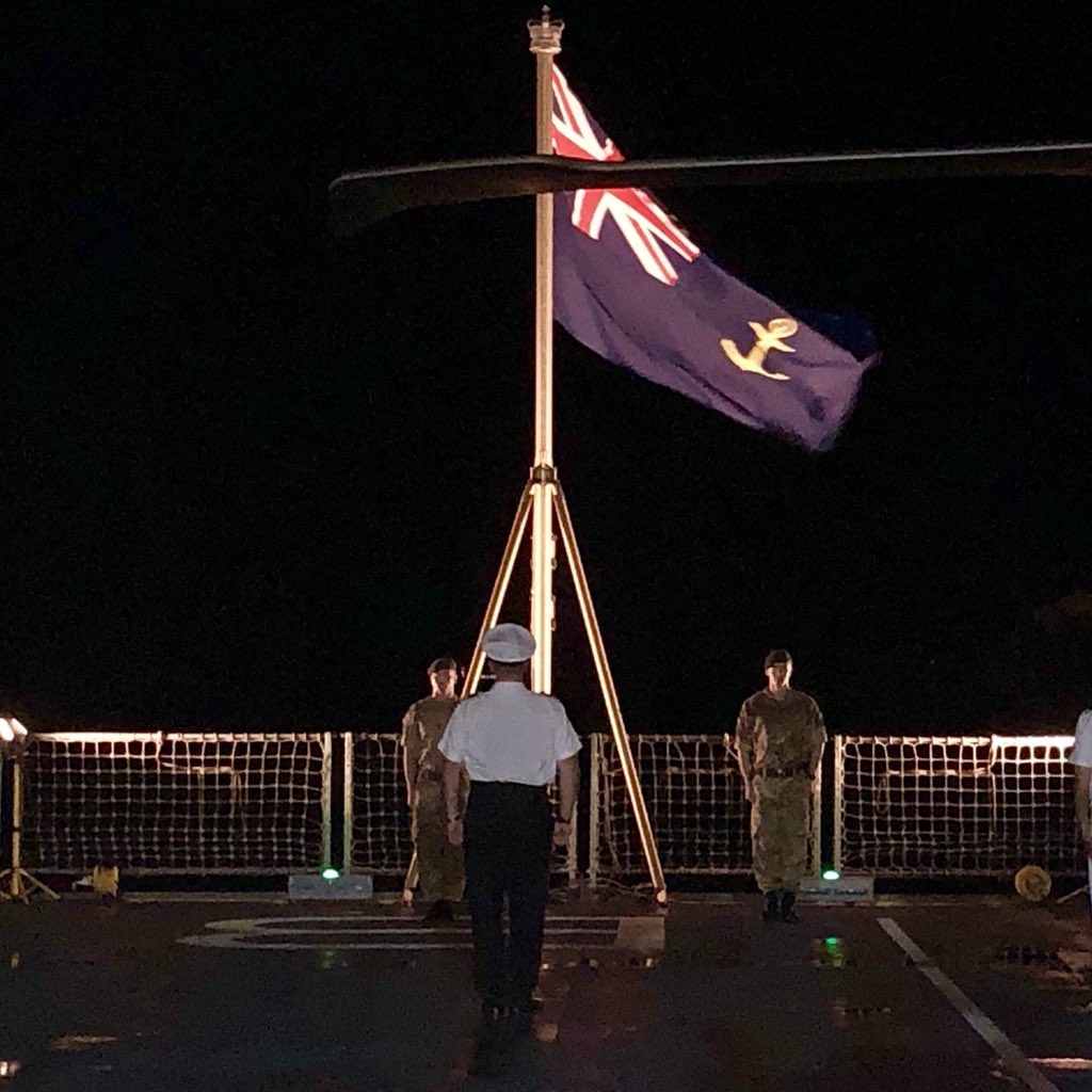 #tbt to the sunset ceremony on @RFAMountsBay in Fort-de-France, #Martinique. One of those rare occasions HADR Tp actually do drill! 

#commandosappers #proudsapper #Commandos #royalmarines #Britisharmy #RFA