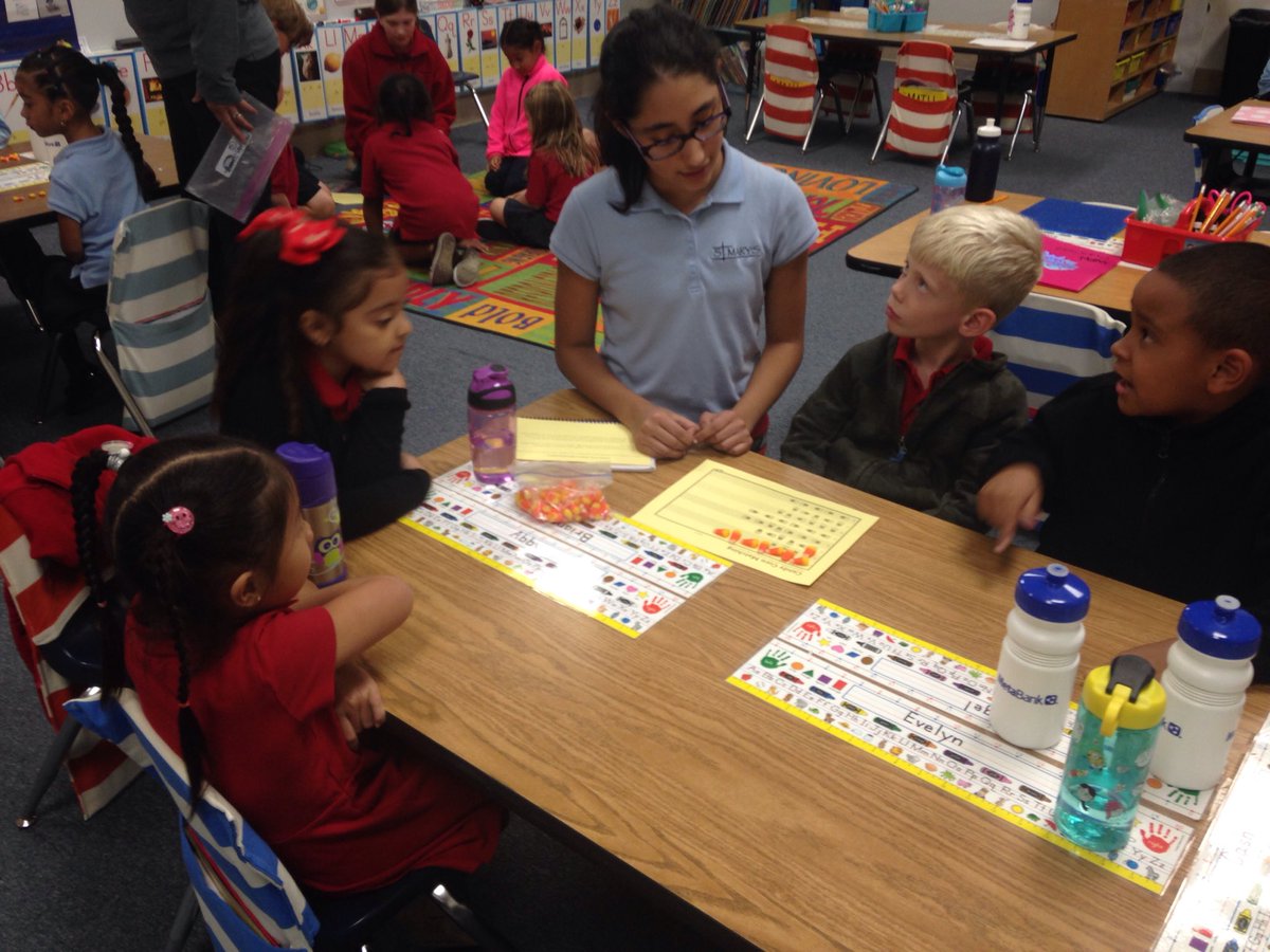 GayleStrom1's tweet photo. Candy corn math skills helped with pattern recognition with kindergarten.  The students in middle school and elem had a great time!  #SLSMcharacter https://t.co/VNUd52uqR4