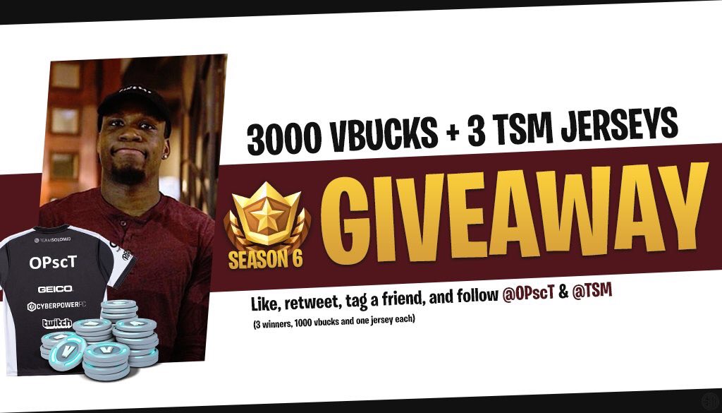OPscT's tweet photo. Been M.I.A. for a while guys. Trust when I say that your boy is good! Going to leave you guys something in the meantime before I get back to streaming.  Like, retweet, tag a friend, and follow ME &amp; @TSM for a chance to win a JERSEY with OPscT on it! Good luck!👍🏾 https://t.co/QtCApY4SE4