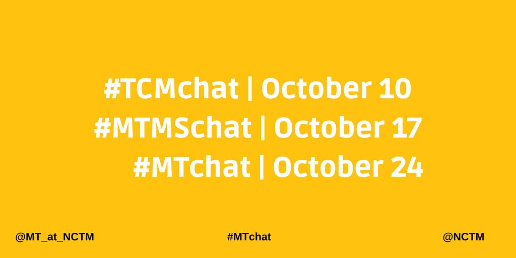 MT_at_NCTM's tweet image. Wednesday nights are NCTM night on Twitter. Join us for the upcoming #TCMchat and #MTMSchat #MTchat