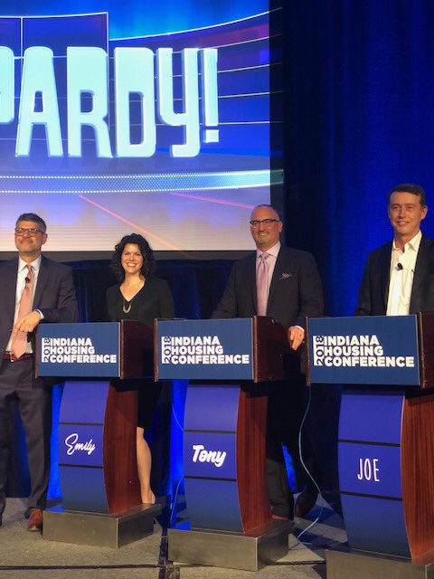 EmilyCadik's tweet photo. Thank you #IndianaHousingConference for the opportunity to play affordable housing Jeopardy for a good cause.
I'll take extremely nerdy activities for 1,000. https://t.co/zB4jK3O54M