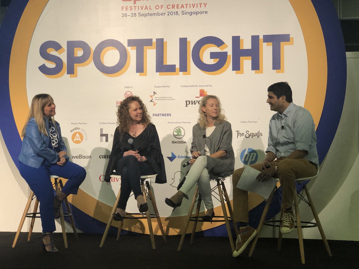 Fantastic brand panel to kick off @spikesasia - talking about diversity in ads and advertising, and the future of creativity and agencies. 

“People don’t want more wah wah wah, they want something useful, authentic and real... my agencies need to be makers”. Word