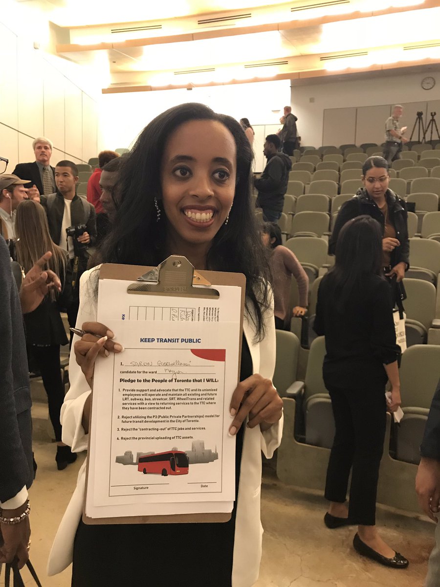 bconnolly00's tweet photo. Thanks @SaronGeb for signing @atu_canada @ATUlocal113 @keeptransitpub pledge to reject use of P3โs, privatization & contracting out of #TTC services.
#transitdebateTO #onpoli #Toronto #TOpoli #DougFord #JohnTory #HandsOffTTC #Scarborough #ScarbTO #Subway #KeepTransitPublic https://t.co/NVlG5TRiXJ