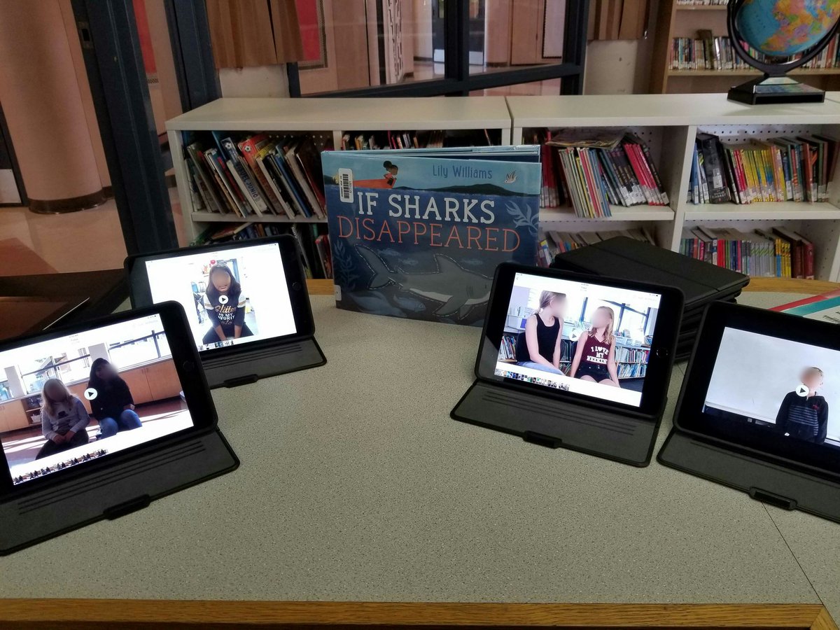 MsLefimil's tweet photo. SSBOTY nominee awesome book by Lily Williams, @SunriseRLearns student led interviews re:shark extinction threat. #sd36tl #sd36learn #learningcommons https://t.co/FBEHacQq5h