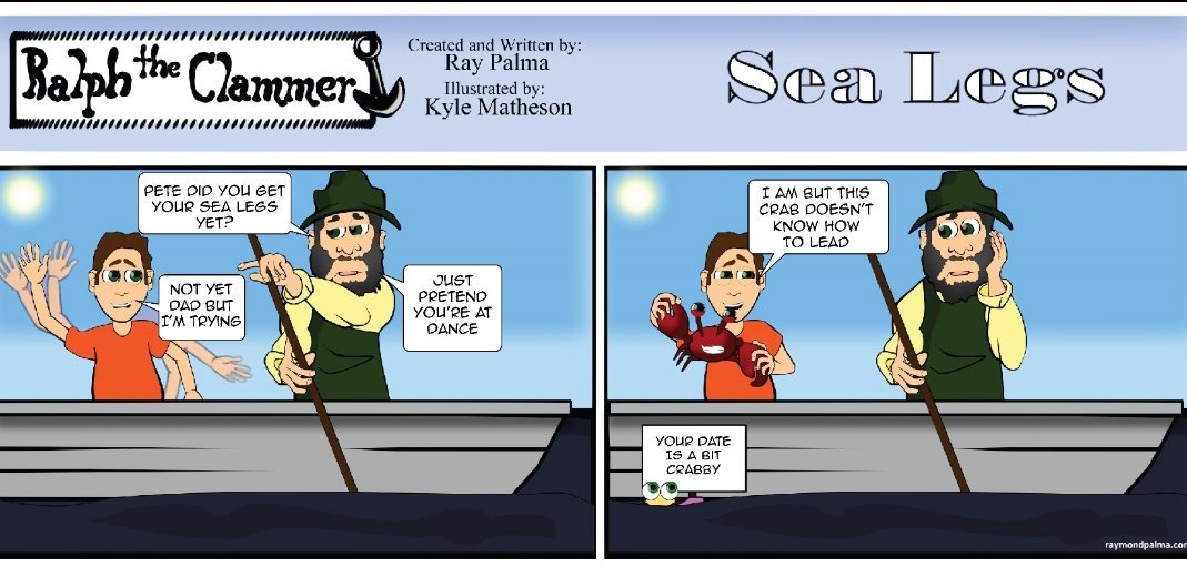 RayPalmaComics's tweet photo. Ralph the Clammer and his son meet the dancin' crab

#funny#funnyshit#laugh#laughing#scarcasm#comics#comicstrips#comedy#sublime#theshit#pun#punny#punnyjokes#lol#haha#fuckinfunny#clams#clamming#boats#onthewater#baylife#newbie#thedancincrab https://t.co/yX6q4f1pYv