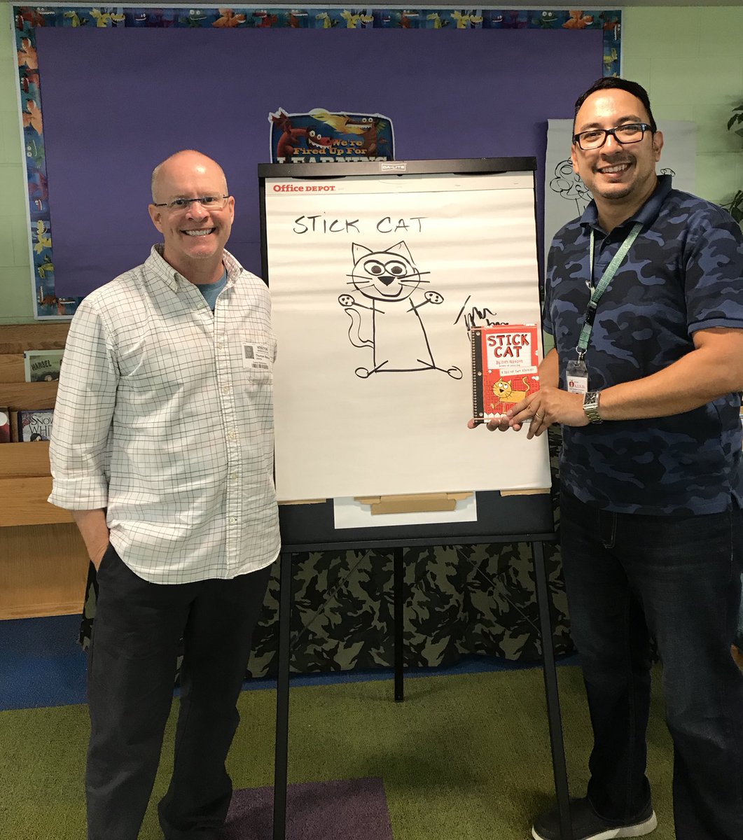 Casey_Library's tweet photo. We were happy to host BookPeople author Tom Watson for 3rd grade today! The kids LOVED his Stick Dog &amp; Stick Cat drawing lessons. Thank you BookPeople! @CaseyCrocs @AustinISDLibs @BookPeople #OnceUponATime https://t.co/x1OopoKJRZ