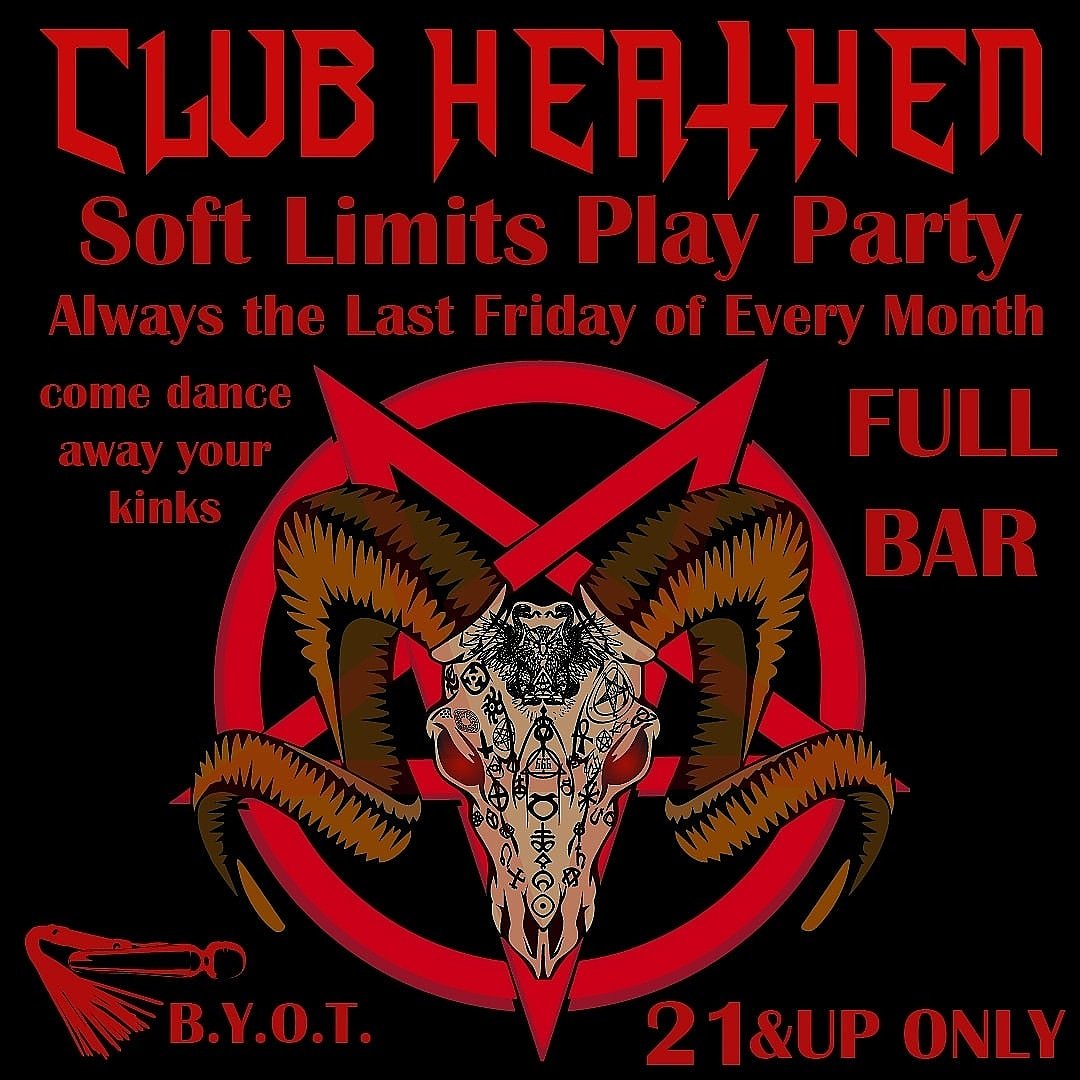 Transfixiated1's tweet photo. This Friday @clubheathen our very 1st play party we have Baby Magick coming down from LA to DJ all night long. Full Dungeon Bring your own toys. Sanitation supplies and lube will be provided. See you there. Ticket link in bio https://t.co/GipIoGm7jj