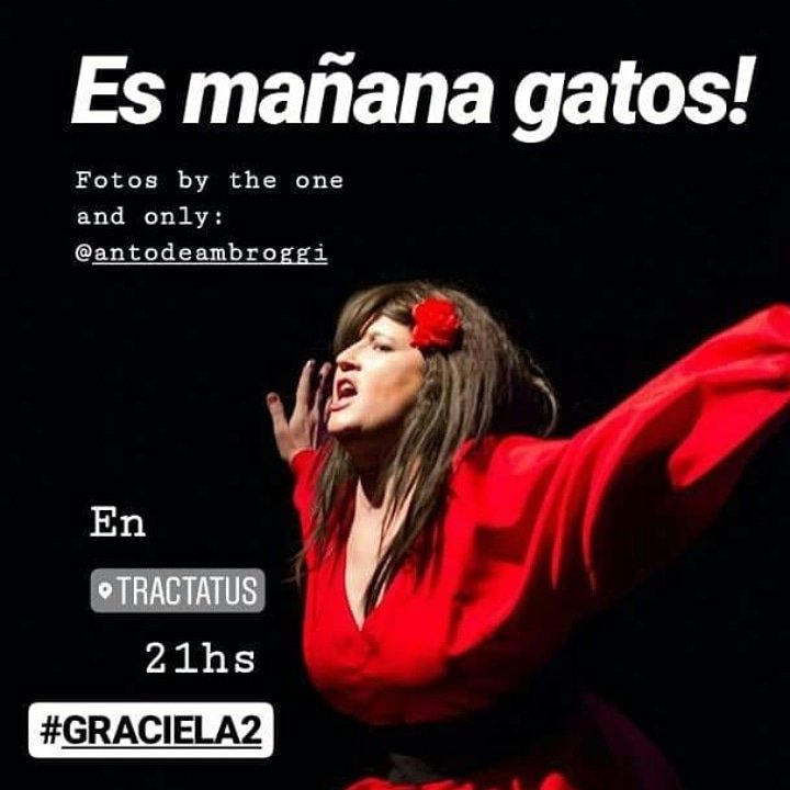 Jueves 27.9
Penúltima función del año. Penúltima oportunidad de debutar en el universo de Graciela, o de repetirlo, como se repite todo lo bueno.
<a href="/tractatusteatro/">Tractatus</a>
21 hs
Entradas en la puerta : $300