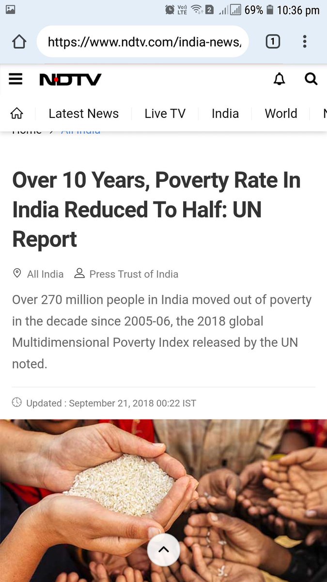manoj4u456's tweet photo. Extremely pleasant news..!
#Povertydefeated @narendramodi @UN  @CMOMaharashtra https://t.co/HhJEOYdwbb