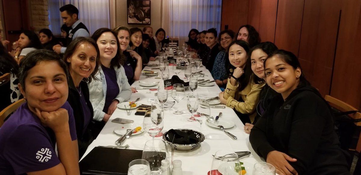 Synopsys's tweet photo. Ended day 1 of @ghc with a team dinner where we discussed what we learned from our sessions and key takeaways that we��ll be bringing with us back to the office. Spot any familiar faces? 😉 #GHC18 #WeAreHere #SNPSatGHC18 https://t.co/lnZ0GiECBT