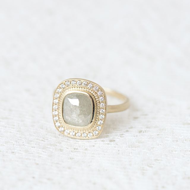 Take her breath away with the One of a Kind Off White Rosecut Diamond Ring.