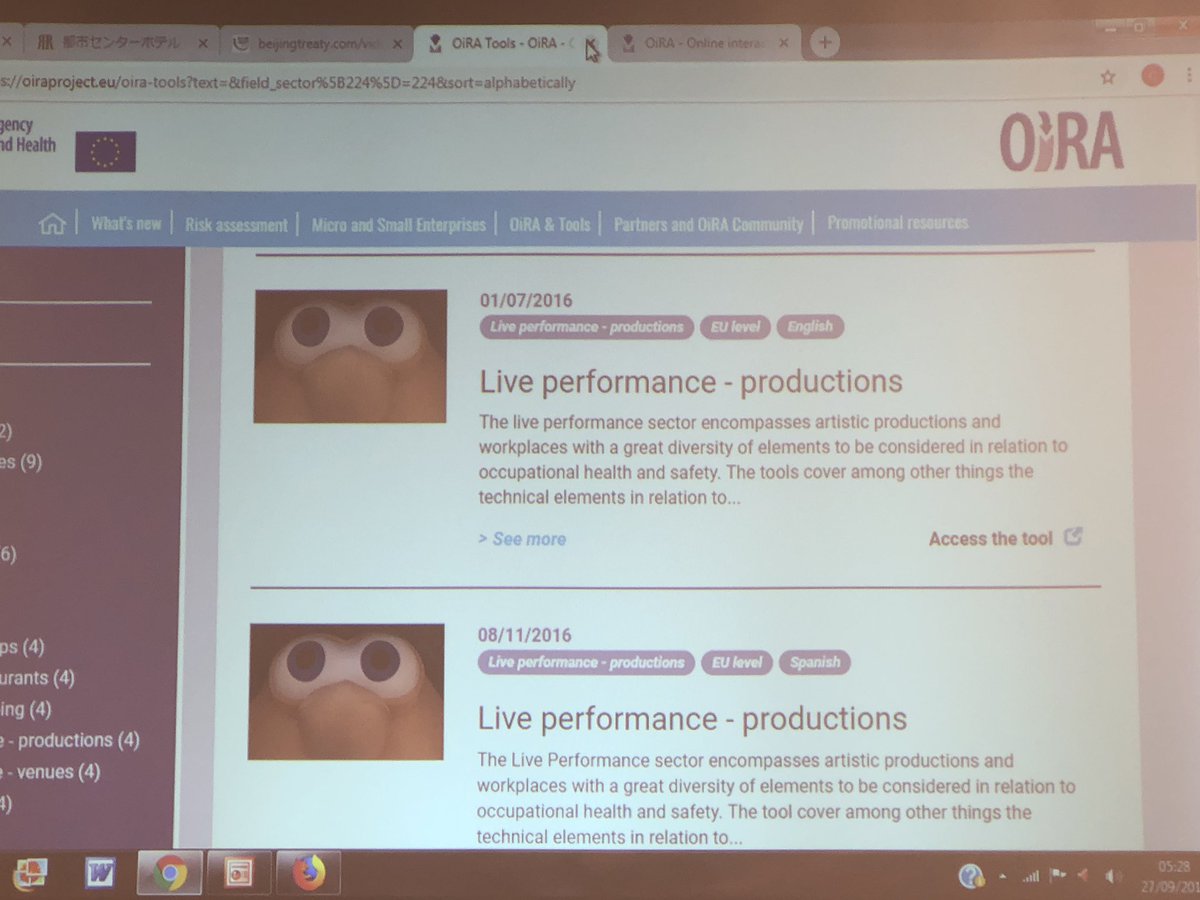 FIA_actors's tweet photo. Live demo of the OIRA online interactive risk assessment tool now at #FIAexec2018 #healthandsafety #OiRA https://t.co/FuEBi7YkkD