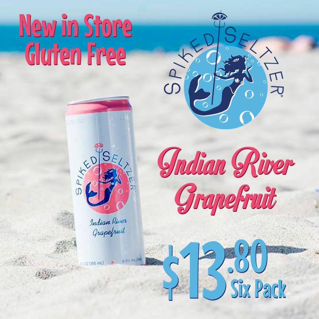8thStreetLRS's tweet photo. New in store! Spiked Seltzer Indian River Grapefruit is naturally flavored and gluten-free. It contains only five grams of carbs and 6% alcohol. You can get a 6 pack now for $13.80.
#Spikedselter #IndianRiverGrapefruit #NaturallyFlavored #GlutenFree https://t.co/2I524LLpjm