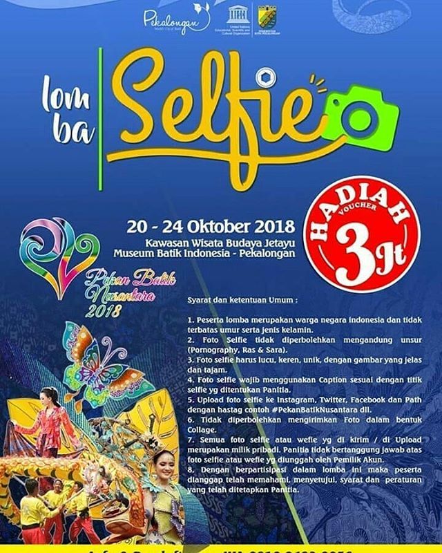 pekanbatik's tweet photo. @Regran_ed from @mahasiswakalongan - Repost from @cyberumkmkotapekalongan
#lombaselfie #lombafoto #lomba #batik #pekanbatiknusantara #pekanbatik #batikpekalongan #batikindonesia #mahasiswakalongan #mahasiswapekalongan #mahasiswa #pekalongan #explorepek… https://t.co/EwcgI0rNV2 https://t.co/h3c4WgxKgX