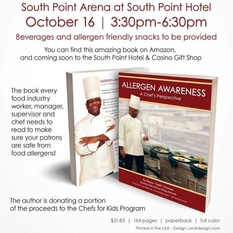 chefsforkids's tweet photo. Thanks @normank5 for supporting us with your new book. Pick up a copy of Allergen Awareness at https://t.co/B13SNoBEYn (make Chefs for Kids your charity and Amazon donates back too). Bring the book to @southpointlvOctober 16 and meet chef, he'll ✒️ the book too.  Mangia 🍽️ https://t.co/9CvWjWGMt7