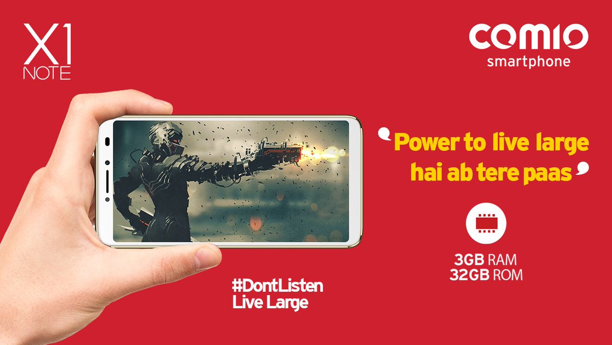 COMIO_IN's tweet image. Powered by 1.45GHz quad-core processor and 3GB RAM, #ComioX1Note lets you enjoy HD Movies and Games seamlessly. #dontlisten live large
Visit: comio.in/smartphone/x1n…