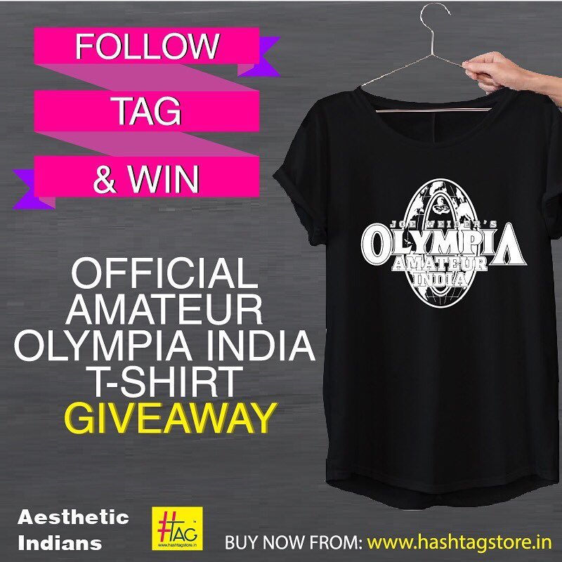 HashtagStoreInd's tweet photo. Grab your chance to win the Official Olympia India T-shirt from HashTag. 
Follow the steps below:
1) Like the Post
2) Follow @the_aesthetic_indians and @hashtagstoreindia
3) Tag 3 friends in the comment section
Link-https://t.co/olp84KXmpL
#ContestAlert https://t.co/JemCqDdfnj