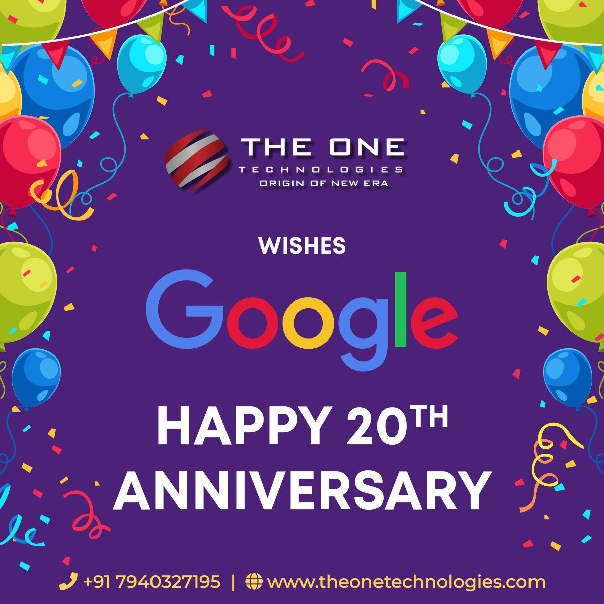 TheOne_Tech's tweet photo. Happy birthday world's biggest search engine #Google 💐
Google Celebrating it's 20th year 🎉
#Google20thBirthday https://t.co/llaywN132f