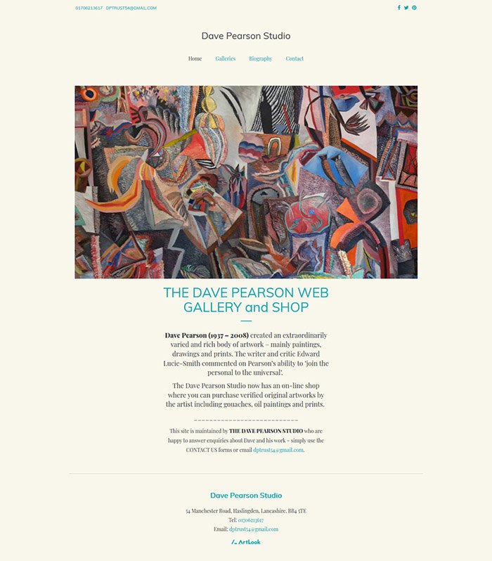 ArtlookSoftware's tweet photo. The Dave Pearson Studio https://t.co/ZAb5kHyENW today launch their new website gallery and shop - a fantastic achievement from one of our longest standing clients ... 
@dpearsontrust #artistsontwitter #art https://t.co/aQyplPvcjr