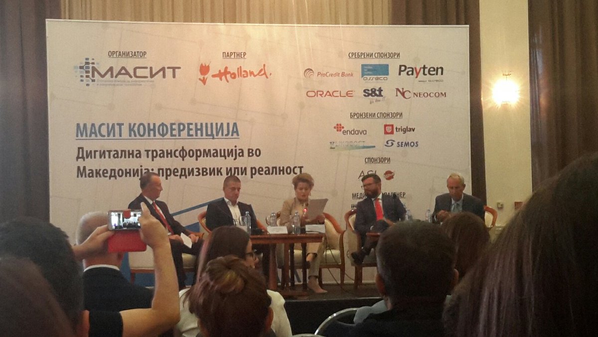 MishoMarkovski's tweet photo. The vibe of #DigitalTransformation, Inovation, AI, ML, Cloud is what @AppsResearch team is feeling at #MASIT Conference: Digital Transformation in Macedonia: challenge or reality? #EnSw #DF500 #iot https://t.co/YWWzPnrKTb