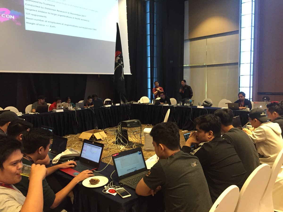 rootconorg's tweet photo. ROOTCON 12 CTF is hot right now #rootcon #rootcon12 https://t.co/CufgK2lPT9