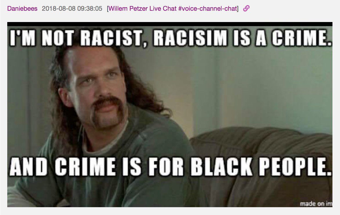 "I'm just an ordinary citizen, we are not white nationalists or nazis." Yeah right!