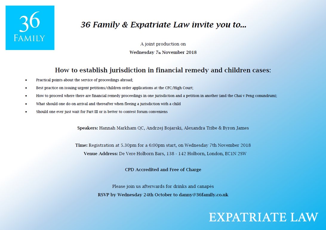 byron_barrister's tweet photo. Very much looking forward to coming back to London in November for this @FamilyLawTeam @hannahmeg @expatriatelaw @AndrzejBojarski https://t.co/1dWNJfL9JS