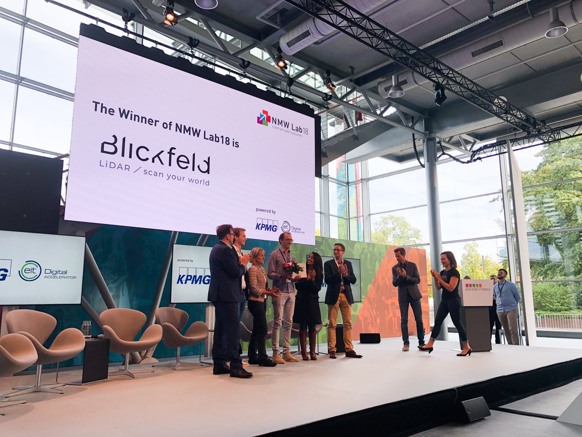 HTGF's tweet photo. Glückwunsch an unser Portfoliounternehmen @BlickfeldLiDAR, den Gewinner der gestrigen @numobilityworld Startup Challenge! #nmw18 #congrats https://t.co/vj2z86BEEu