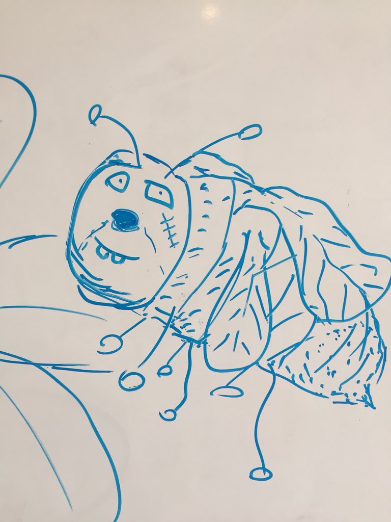 UROisolated's tweet photo. この間お絵かき大会を楽屋で開催。お題は蜂でした🐝
自分で書いたのに、笑いが止まりませんw https://t.co/S966qByQWK