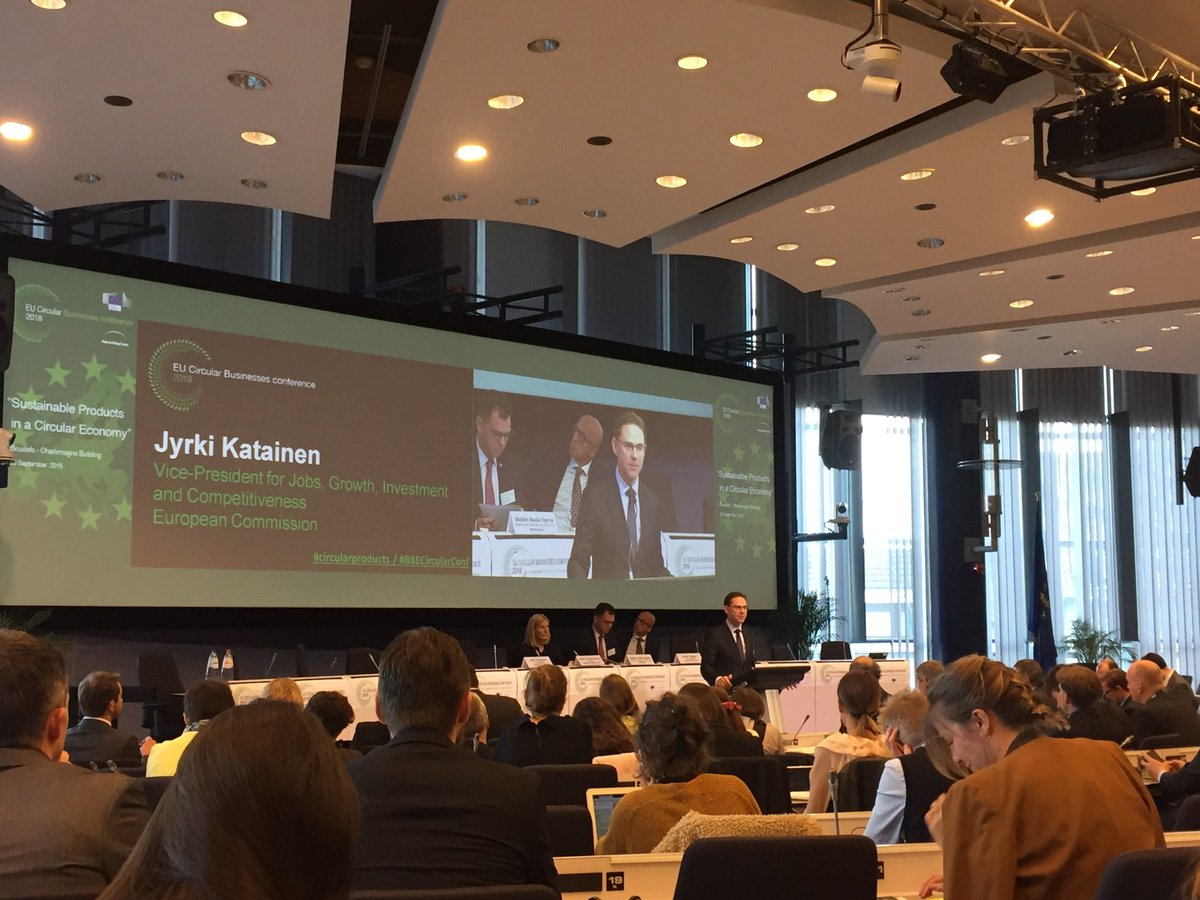 Lorenzen_TJ's tweet photo. Jyrki Katainen: “Early movers have the power to set a global standard in the area of circular economy” #circularproducts #BBECircularConf https://t.co/dJFoHgAt7w