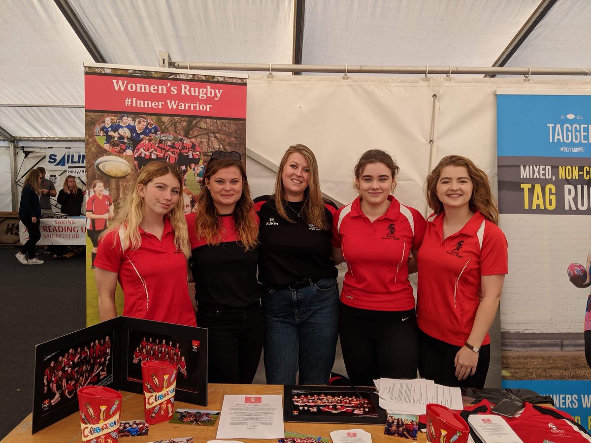 RUWRFU's tweet photo. Come and visit our stall at the Reading Uni Sports Fayre!! And even better....sign up to women’s rugby!!! #thisgirlcan #readingfreshers2018 #rusu https://t.co/tGOMrbfBCn