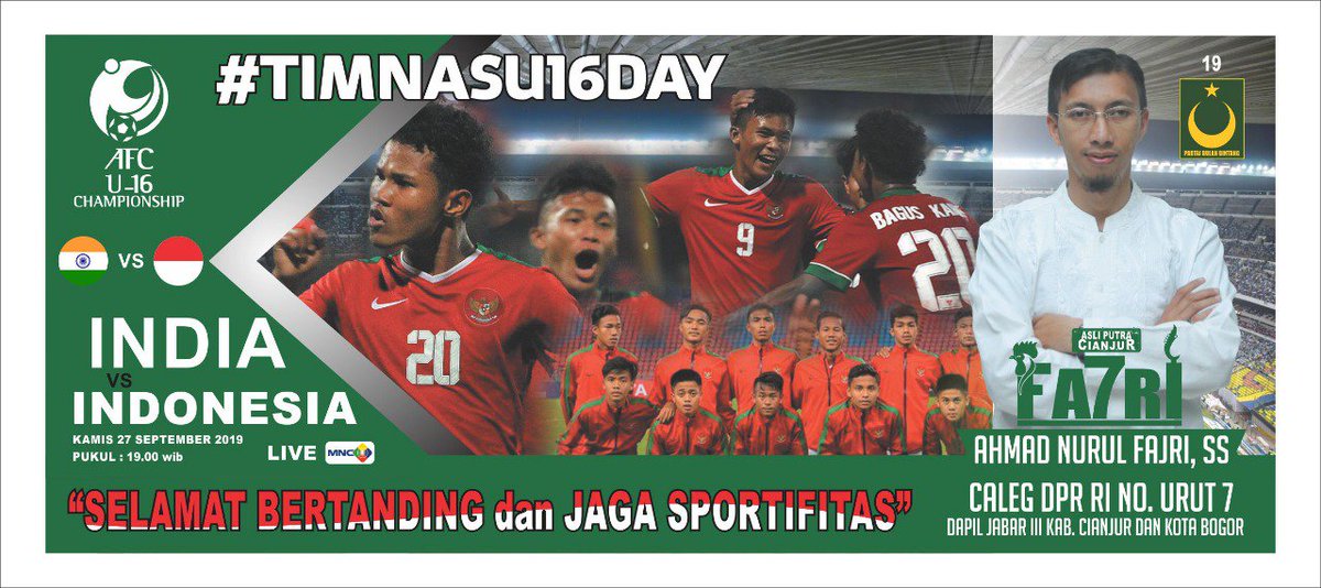 anfajri07's tweet photo. Ayo kita dukung Tim Nasional Indonesia.... Selamat Bertanding dan Jaga Sportifitas #TIMNASDAY #FAJRI07 #DPR_RI #COBLOSNOMOR7 #DAPILJABARIII #KABUPATENCIANJUR #KOTABOGOR https://t.co/LurNBRBVBN