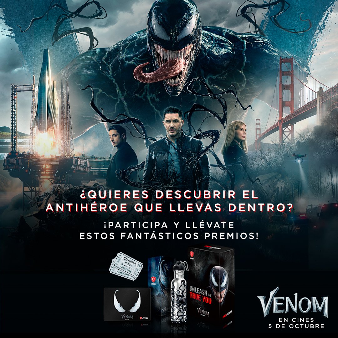 sonypictures_es's tweet photo. ¡Último día para participar! Haz RT y dinos con quién quieres ir a ver #VenomLaPelícula y podrás ganar un pack #Venom de @MSI_IBERIA (BBLL: https://t.co/jMNfKnqFzA) https://t.co/GfpYHcGfeX