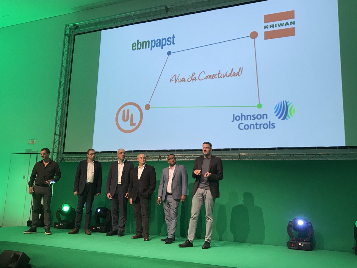TonioBerry's tweet photo. Great speakers from #EuroventSummit2018 partners: #ebmpapst, #kriwan, #UL and #johnsoncontrol! #vivalaconectividad! https://t.co/rAWgsOTt8M