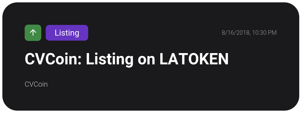 cointop_io's tweet image. CVCoin: Listing on LATOKEN 
 
cointop.io/article/4114Gm… 
 
Tags: #bullish #listing
#CVCoin