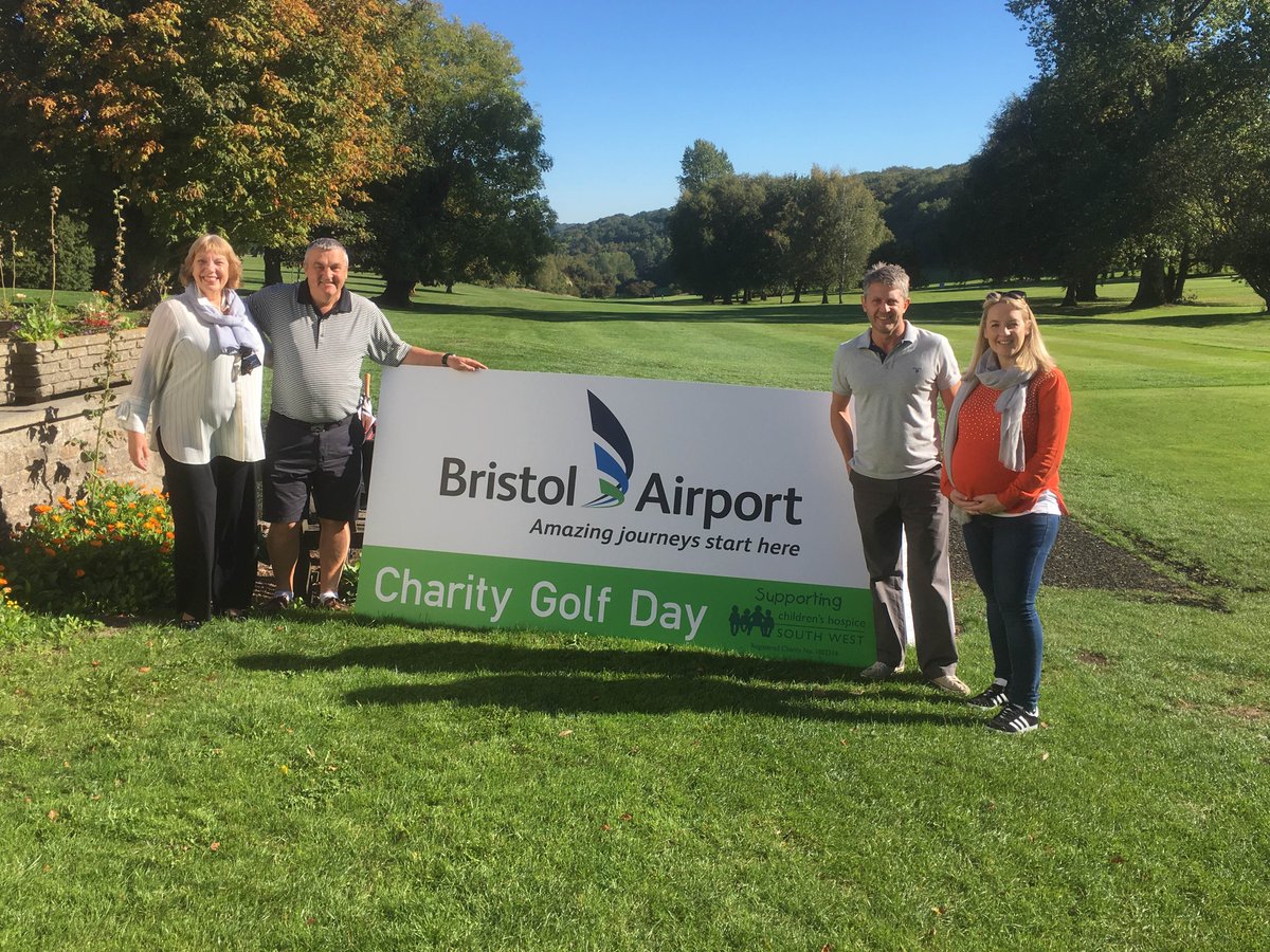 Perfect weather for our charity Golf Day for <a href="/CHSW/">Children's HospiceSW</a> at @ClevedonGolf. Set-up completed waiting for teams to arrive thanks to all our supporters including G2Signs.