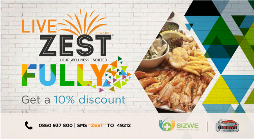 Zest_Rewards's tweet photo. GET A 10% DISCOUNT UP TO A MAXIMUM OF R 100 ON ANY PURCHASE AT JIMMY THE PRAWNS. 
T’s and C’s Apply
@SizweMedical 
#liveZESTfully
#THINKPOSITIVE #EATBETTER #EXERCISEOFTEN #FEELGOOD #THURSDAY https://t.co/nYf2Cpa0hG