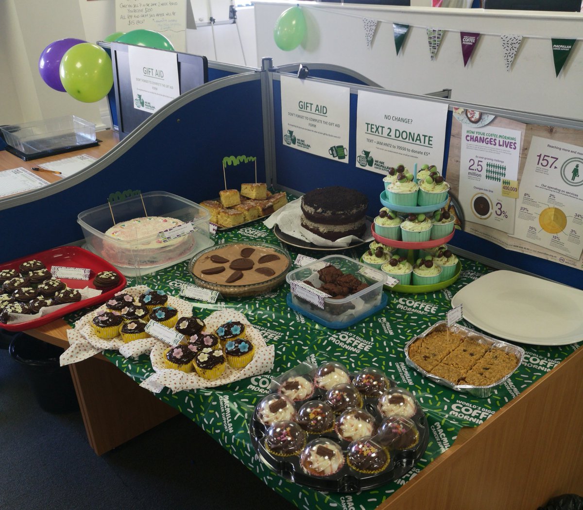 DRIEUCC's tweet photo. We're hosting #MacmillanCoffeeMorning today in the Contact Centre. Come down &amp; help yourself to some yummy cakes and please donate generously. You can text a £5 donation by texting JAM HNT2 to 70550 https://t.co/XvgsCyEnZO