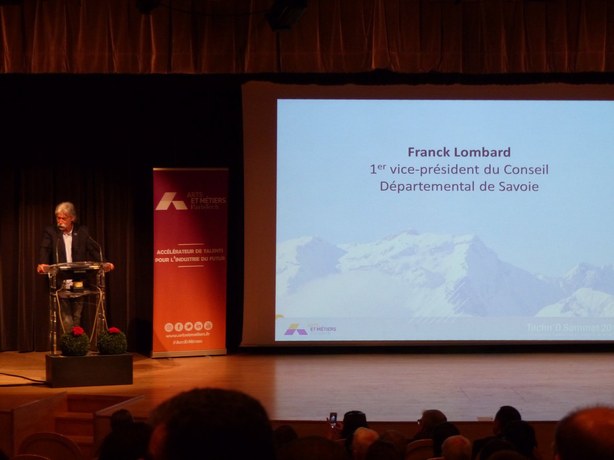 ArtsetMetiers_'s tweet photo. « Montagne et innovation c’est de la présence et de l’accompagnement par le conseil départemental de Savoie puisque c’est un enjeu essentiel de notre département » Franck Lombard, 1er vice-président @SavoieDepart #TechnOSommet https://t.co/hH8t4yfXpR https://t.co/A8q8j7DXYI