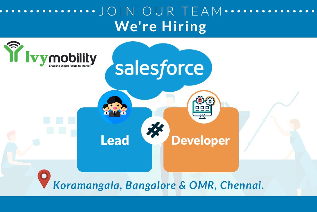 ivymobility's tweet image. Are you looking to join a growing Salesforce ISV AppExchange Partner? We're hiring at Ivy Mobility and have open positions for #Developers #Leads #SalesforceEngineer For details contact: vijayaraj.p@ivymobility.com