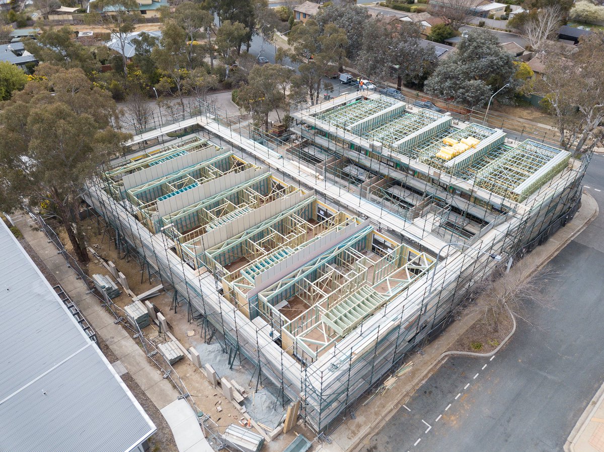 MonarchBuilding's tweet photo. Our latest look at #VaileResidences shows that the upper level has progressed well and work on the roofing is very close!

See more on Facebook: 
https://t.co/Ix2KmXRtOb

#MonarchBuild
#Belconnen
#Canberra https://t.co/we2kgjiQqd