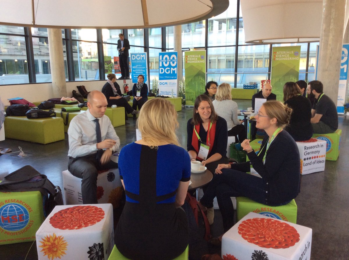 ResearchGermany's tweet photo. Science breakfast at the #MSE2018: Individual advice for researchers on funding, research at universities, non-university research institutes and applied research & transfer w/ representatives of several German organisations. Interested?Read more here: https://t.co/EdrSskFvro https://t.co/7NXScqHItf