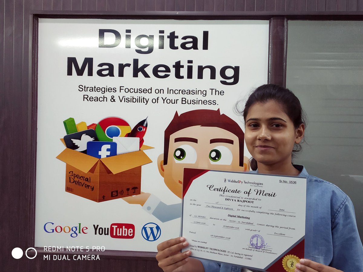 meparagsingla's tweet photo. Divya Rajpoot- Digital Marketing Course student @ Webhelpy Technologies Faridabad
#digitalmarketing #webhelpy #digitalmarketingcourse #digitalmarketingtraining #paragsingla #webhelpytechnologies #digitalmarketingfaridabad #digitalmarketingcertificates #review https://t.co/2XiswqHXjm