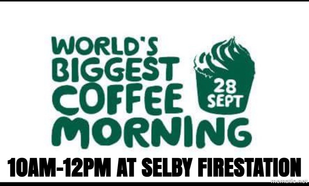 NYFRSselbyCSO's tweet photo. Who wouldn't want a cuppa & cake with these lovely people?! Please RT @SelbyDC @AgeUKSelby @SelbyTC @SelbyAinstyMP #Selby fire station this Friday 10-12 for Macmillan Coffee morning ๐ @sierra18NY #MacmillanCoffeeMorning #selbyfirestation #cake #coffee https://t.co/2fASmqouAo https://t.co/SmYWRju3z1