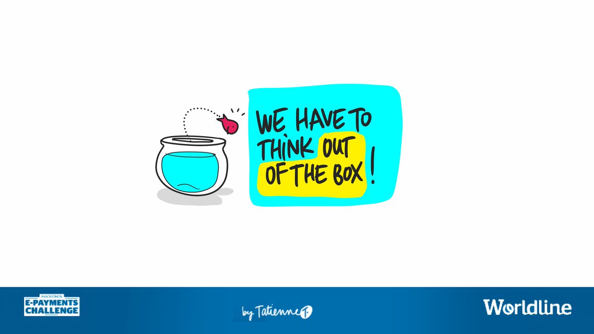 BeMyAppFR's tweet photo. A little cartoon recap by @tatiennedessine of the @WorldlineGlobal 's #ePaymentsChallenge #Hackathon opening 1/2 https://t.co/aj99XVPXkJ